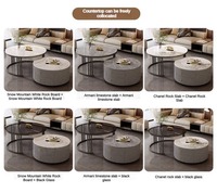 Precio barato, muebles para apartamentos, último diseño, mesa de centro superior de piedra Sinteretd, mesa de centro moderna blanca para sala de estar