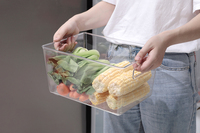 Boîte de conservation alimentaire rectangulaire en PET transparent HD moulé par injection, durable, style américain, pour légumes et fruits, capacité 1-3L, personnalisable en usine