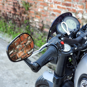 Specchietti retrovisori per moto in lega di alluminio con Design posteriore a foglia posteriore con specchietti per moto personalizzati per manubrio da 7/8 ''22mm - Product Image 6