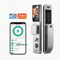 Serrure de sécurité électronique intelligente Tuya pour porte en bois extérieure, étanche, avec empreinte digitale et caméra numérique