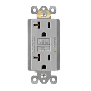 GF 20a 110v 125v American USA standard self testing gfci outlet 20amp gfci receptacle for residential use