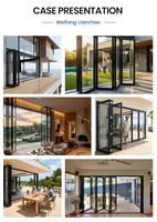 Portes pliantes en aluminium avec verre Low-E, isolation thermique, résistance au vent, pour jardin, villa, hôtel, hôtellerie, projets de construction