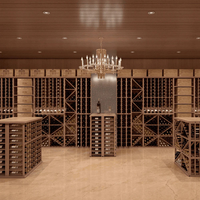 Cave à vin en bois massif de luxe haut de gamme, cave à vin classique en bois à vendre