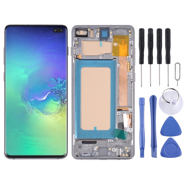 TFT LCD Screen for Samsung Galaxy S10+ SM-G975 Digitizer Full Assembly with Frame,Not Supporting Fingerprint Identification