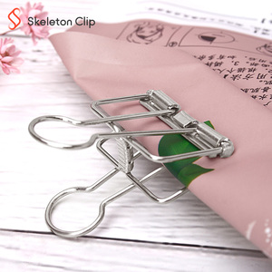 Clips de reliure creux en acier inoxydable 304 Design créatif pour une utilisation scolaire 19mm/32mm pince domestique avec sac Opp + boîte en Carton - Product Image 1