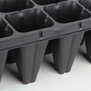 Vassoio per Semina in Plastica Nera Biodegradabile Resistente, Quadrato, con 128 Celle per Germinazione - Product Image 3