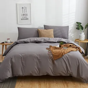 Thiết lập 2 giường đôi Gối quilt bộ chất lượng beddings khách sạn sọc Duvet cover màu xám