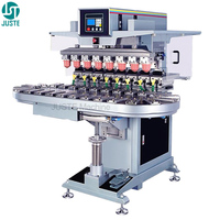 Machine d'impression tampographique multi-couleurs 8 couleurs, imprimante pneumatique à tampon avec convoyeur pour cadran de montre, jouets, vêtements, chaussures, sandales