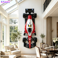 Sculpture de voiture de course F1 en fibre de verre, modèle de voiture de course, ornement mural tridimensionnel pour la décoration de villa, de galerie ou de club