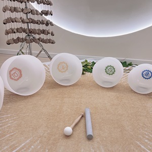 Set Mangkuk Kristal Penyembuhan Suara 7 Chakra Buddha Buatan Tangan 432Hz Set Mangkuk Bernyanyi Meditasi Yoga - Product Image 3