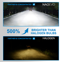 Phare LED haute puissance NAO EVO Max3 120W 13000LM pour Audi Q3 H4/H1/H3/H7/H11 9005 IP68 étanche