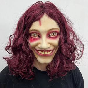 Máscara de <span class=keywords><strong>bruja</strong></span> de Halloween látex aterrador látex <span class=keywords><strong>realista</strong></span> máscara de cara de Halloween cosplay de Halloween máscara malvada <span class=keywords><strong>disfraz</strong></span> de cabeza de calabaza para adultos - Product Image 3
