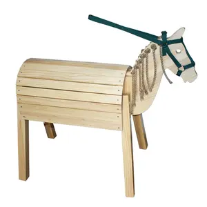 Caballo mecedora de cabeza de madera para niños, juguete de animales