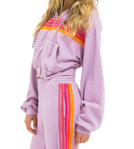 Setelan Olahraga Wanita <span class=keywords><strong>2</strong></span> Potong Jaket Zip Bergaris Bordir Logo Kustom dan Celana Panjang Pakaian Wanita Terbaru - Product Image 2