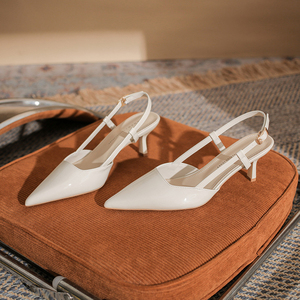 Sandali con <span class=keywords><strong>Tacco</strong></span> Alto alla Moda con Superficie Lucida e Punta Affusolata per Donne e Signore, Ideali per Feste e Appuntamenti - Product Image 3