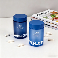Pot en verre dépoli personnalisé pour les gommes jour et nuit, bouteilles translucides pour les compléments de sommeil, capsules molles, emballage alimentaire