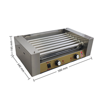 Machine à hot-dogs 220V, 7 broches, électrique, entièrement automatique, en acier inoxydable, barbecue commercial pour saucisses