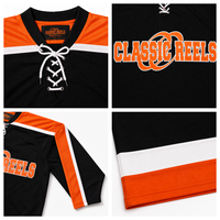 2024 dernière coutume hommes col en v rayé grande taille maillot de Hockey sur glace séchage rapide Sublimation impression OEM vêtements de sport TF personnalisé
