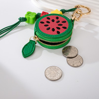 Porte-monnaie en forme de fruit, mini porte-monnaie en cuir et porte-clés pour sac à main, breloques de sac en forme de fruit pour fille