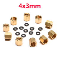 10 Piezas de Tuercas de Cobre Pequeñas/Grandes con Anillo O de 3*2mm y 4*3mm para Tubo de Tinta Epson XP600 TX800 UV Damper 1390 DX7 DX4 DX5