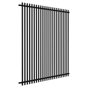 Panel aluminium pagar taman besi tempa murah pagar hitam pagar besi dekoratif luar ruangan dibuat di Vietnam 2023
