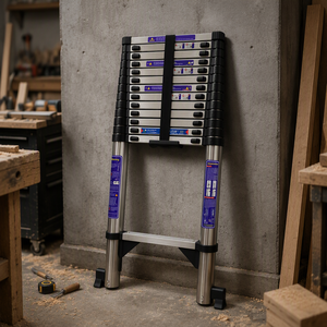 Échelle télescopique pliante moderne en acier inoxydable, capacité 150 kg, pour extérieur, appartement, école, hôpital, atelier - Product Image 4