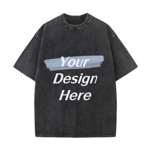 T-shirts tricotés oversize Y2K à imprimé graphique pour hommes, 100 % coton respirant, style streetwear vintage délavé, manches courtes, vente en gros - Product Image 1
