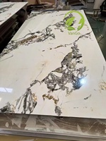 Panneau mural intérieur en placage de bois de charbon de bambou au design moderne, panneau en fibre de bambou PVC effet marbre cristal de carbone