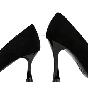 Wholesale Hot Sale Women's Suede Pointed Toe <b>Pumps</b>, Ultra High Champagne Glass Stiletto Heels - Product Image 4