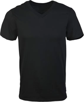 T-shirt sport uni à col en V, confortable, décontracté, respirant, personnalisable avec logo, en coton, pour homme, unisexe, vente en gros