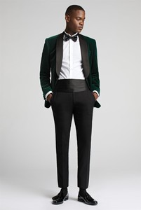 Vestes de <span class=keywords><strong>mariage</strong></span> en velours <span class=keywords><strong>vert</strong></span> émeraude de haute qualité pour hommes, sur mesure, blazers de smoking à simple boutonnage, grandes tailles, devant plat - Product Image 3