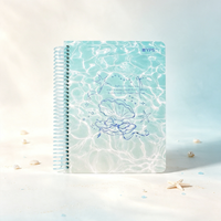 Carnet Coquillage et Perle au Bord de Mer, Rafraîchissant et Frais, Carnet Écologique en PET à Spirale Format A5, 100 Feuilles, Idéal Cadeau