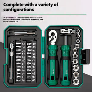 Boîte à outils de ménage 40 pièces Boîte à outils magique Clé à cliquet Tournevis à douille-Ensembles d'outils polyvalents pour usage domestique - Product Image 4