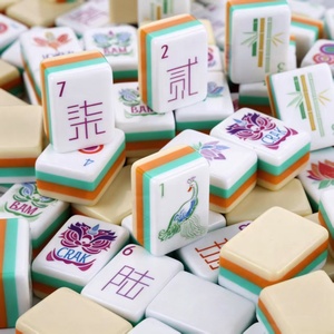MUZHENG Venta al por mayor Directo de fábrica Marca de lujo Moderno portátil de <span class=keywords><strong>casino</strong></span> y juego de azar Mahjong de acrílico tallado 160 fichas de Mahjong Americano - Product Image 2
