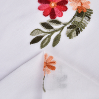 Tissu léger en coton-polyester brodé, motif floral, style uni, tissé, pour mariage, filles