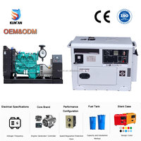 Générateur diesel super silencieux pour 5kva 6kva 8kva 10kva 12kva Générateurs diesel entièrement en cuivre Refroidi par air Générateur diesel portable