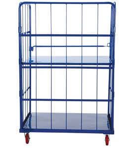 Cina la migliore vendita pieghevole roll-bar piattaforma <span class=keywords><strong>trolley</strong></span> per lo stoccaggio resistente stabile rotolo contenitore metallo carry <span class=keywords><strong>trolley</strong></span> - Product Image 1