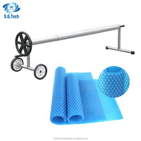 Cadre en acier inoxydable 304 Couverture de piscine PE Couverture de piscine à bulles Isolation à haute efficacité et anti-poussière