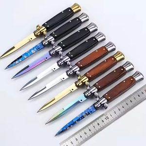 Couteau de poche <span class=keywords><strong>Balisong</strong></span> à double lame en acier inoxydable avec manche en aluminium pour la défense personnelle, le camping en extérieur et la découpe de fruits - Product Image 1
