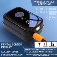 Pompa Tekanan Udara Ban Mobil Mini Portabel ABS Otomatis dengan Layar Digital LED Monitor Tekanan Ban Inflator Nirkabel