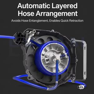 Automatic <b>Retractable</b> <b>Hose</b> Reel Air Drum Durable Air <b>Pipe</b> for Car Beauty Repair Pneumatic Tool Compatible with Air Compressor - Product Image 5