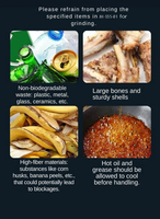 OEM alimentation continue en acier inoxydable électrique ménage cuisine processeur de déchets alimentaires 0.5 silencieux technologie broyeur à ordures air