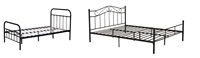 Cadre de lit en acier design en métal pour la maison, l'école, les hôtels et les hôtels Lit queen king size en métal Cadre de lits doubles