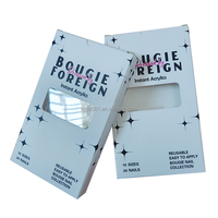 ZJ-093 Boîte d'emballage holographique vide pour faux ongles en bande complète, marque privée