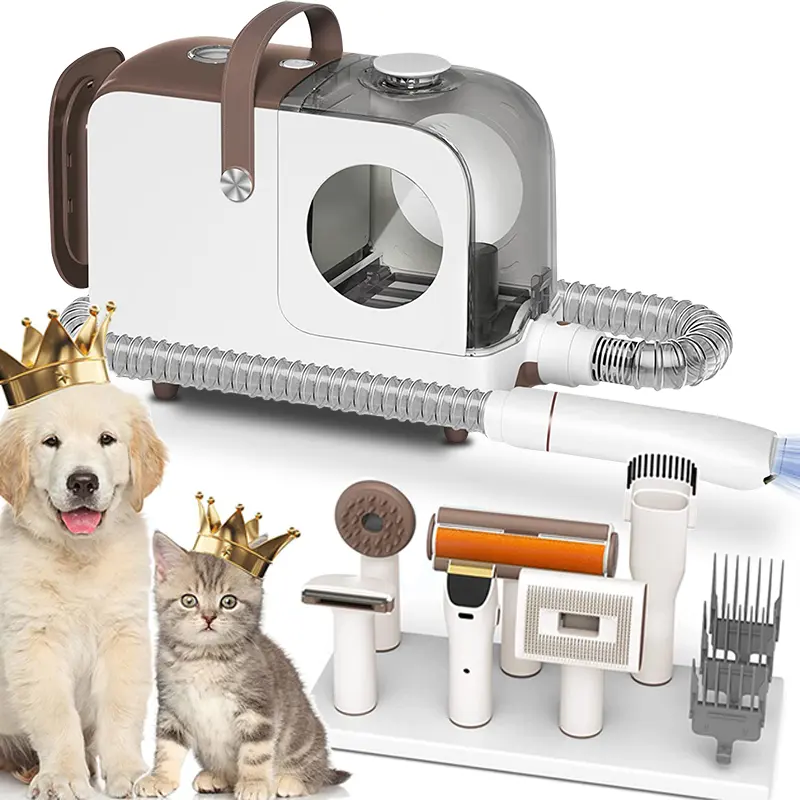 पेशेवर पालतू बाल सौंदर्य वैक्यूम 6pcs किट सामान ब्रश कुत्ते बिल्ली पालतू सौंदर्य और वैक्यूम क्लीनर के लिए वैक्यूम क्लीनर