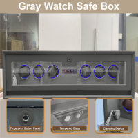 Alandwares GSWB-800 Coffre-fort biométrique de luxe en métal avec capteur d'empreintes digitales, emplacements rotatifs pour montres, chargement USB rapide, intelligent