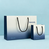 Sac en papier réutilisable de luxe avec poignée en ruban, personnalisable avec logo, idéal pour les boutiques de marques de luxe et les ventes en gros