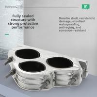 Support de câble en aluminium de type boulon série JGP, support de câble haute tension à trois conducteurs avec coussin en caoutchouc, fournitures électriques