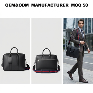 Borsa Portadocumenti e Porta PC da Uomo in Pelle Nappa Liscia Nera di Alta Qualità con Tracolla Colorata, Personalizzabile per Avvocati - Product Image 1