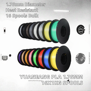 Lot de filaments en résine PLA YUANEANG, diamètre 1,75 mm, température d'impression 200°C, pour imprimante 3D, 1 kg x 16 bobines pour imprimantes 3D - Product Image 2
